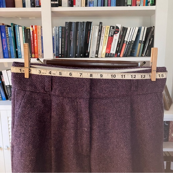 J. Crew x Abraham Moon Purple Herringbone Wool Trousers - Picture 9 of 10